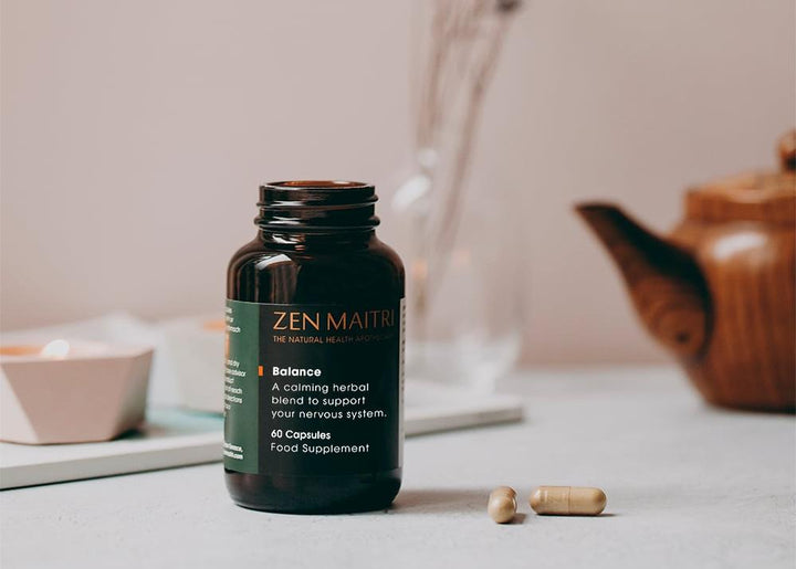 Balance Capsules – herbal stress support adaptogen blend by Zen Maitri.