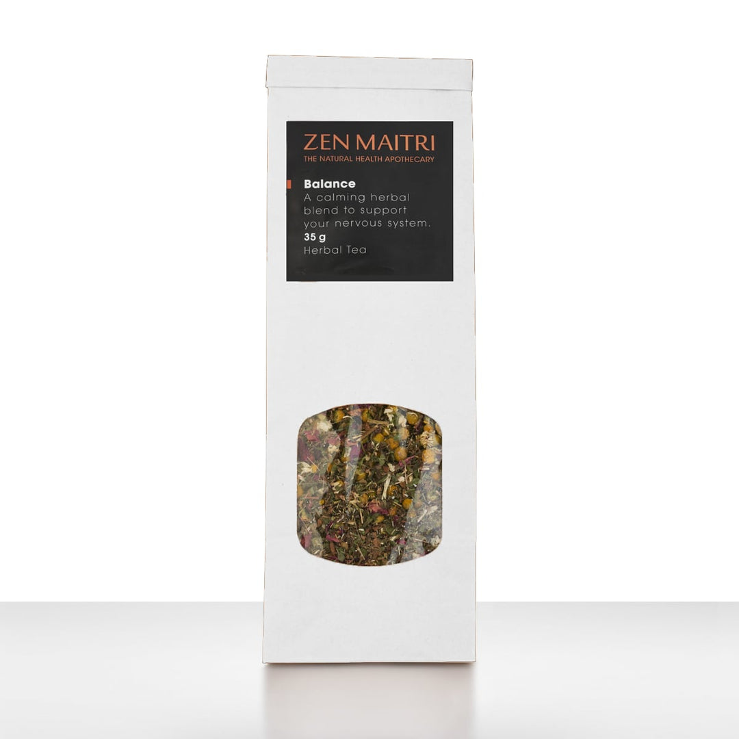 Zen Maitri herbal tea package on a white background