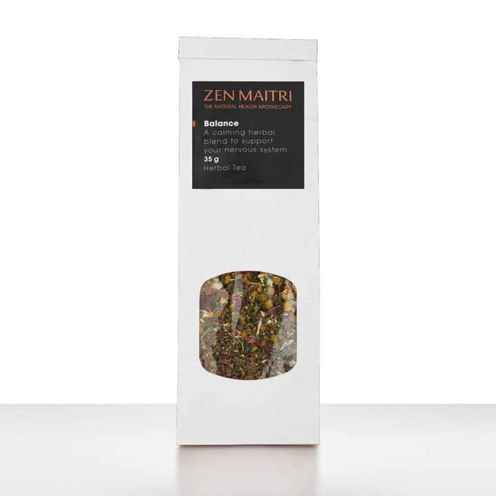 Zen Maitri herbal tea package on a white background