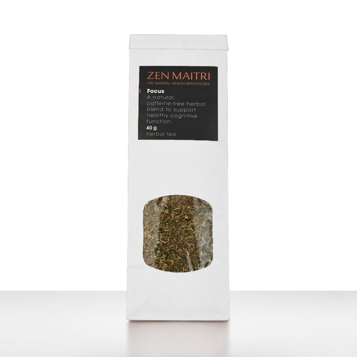 Tea package with 'Zen Maitri' branding on a white background