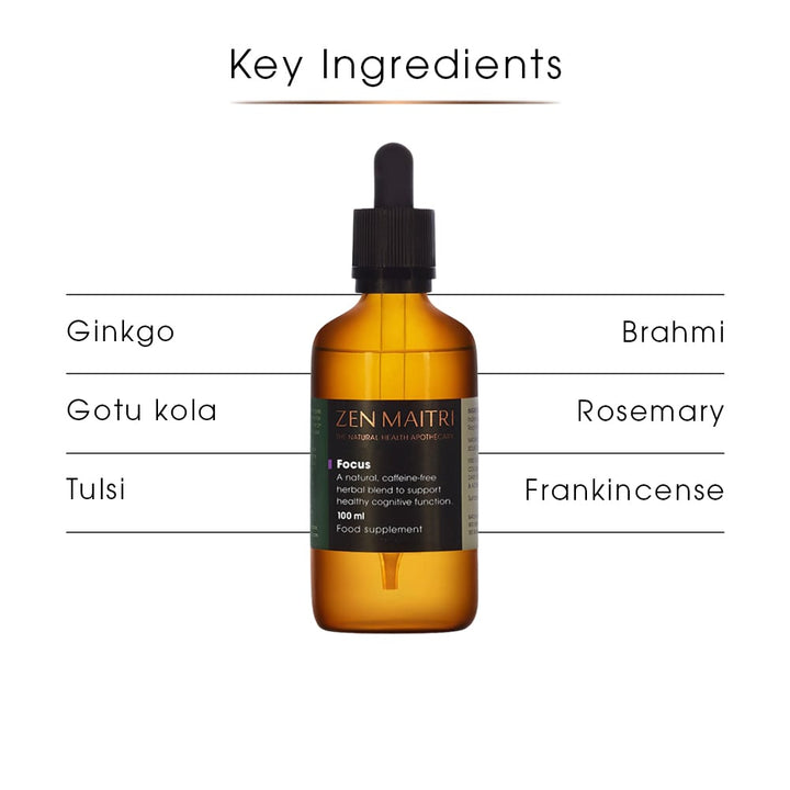 Focus & Cognitive Support Tincture | Herbal Blend for Memory & Mental Clarity | 100ml