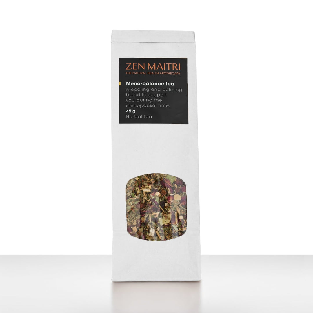 Tea package with 'Zen Maitri' branding on a white background