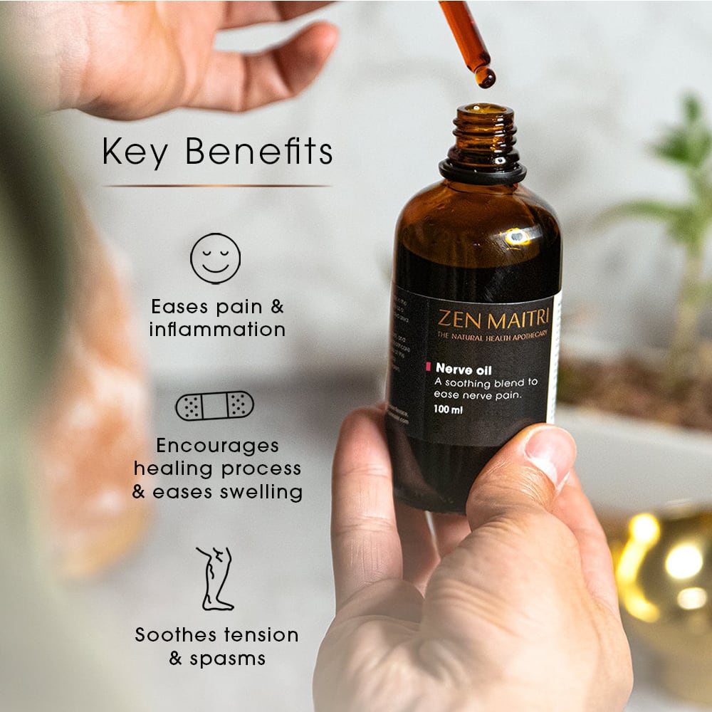 Nerve Oil Key Benefits: eases inflammation and swelling