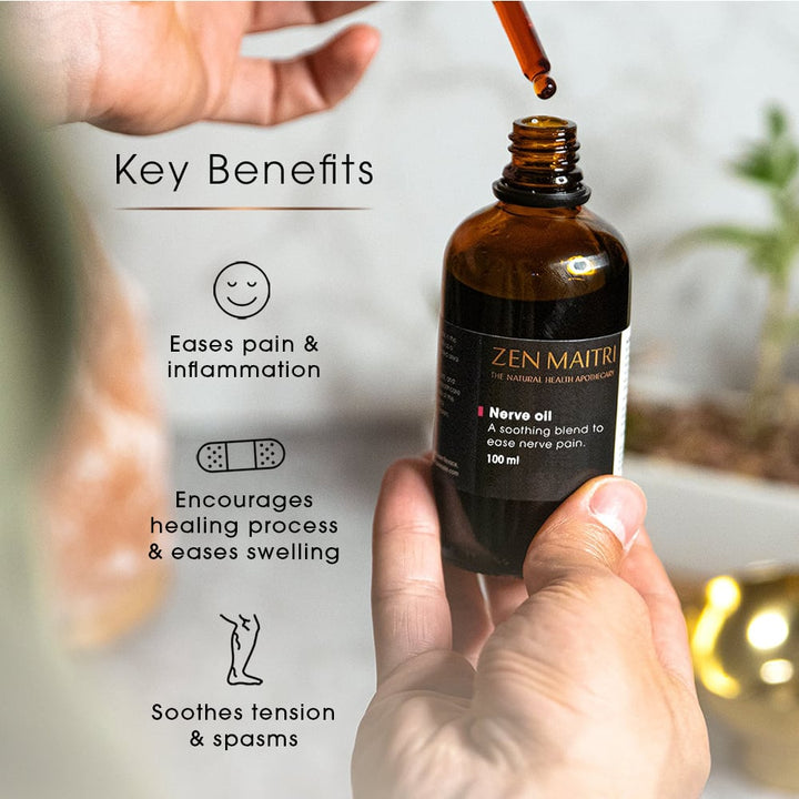 Nerve Oil Key Benefits: eases inflammation and swelling