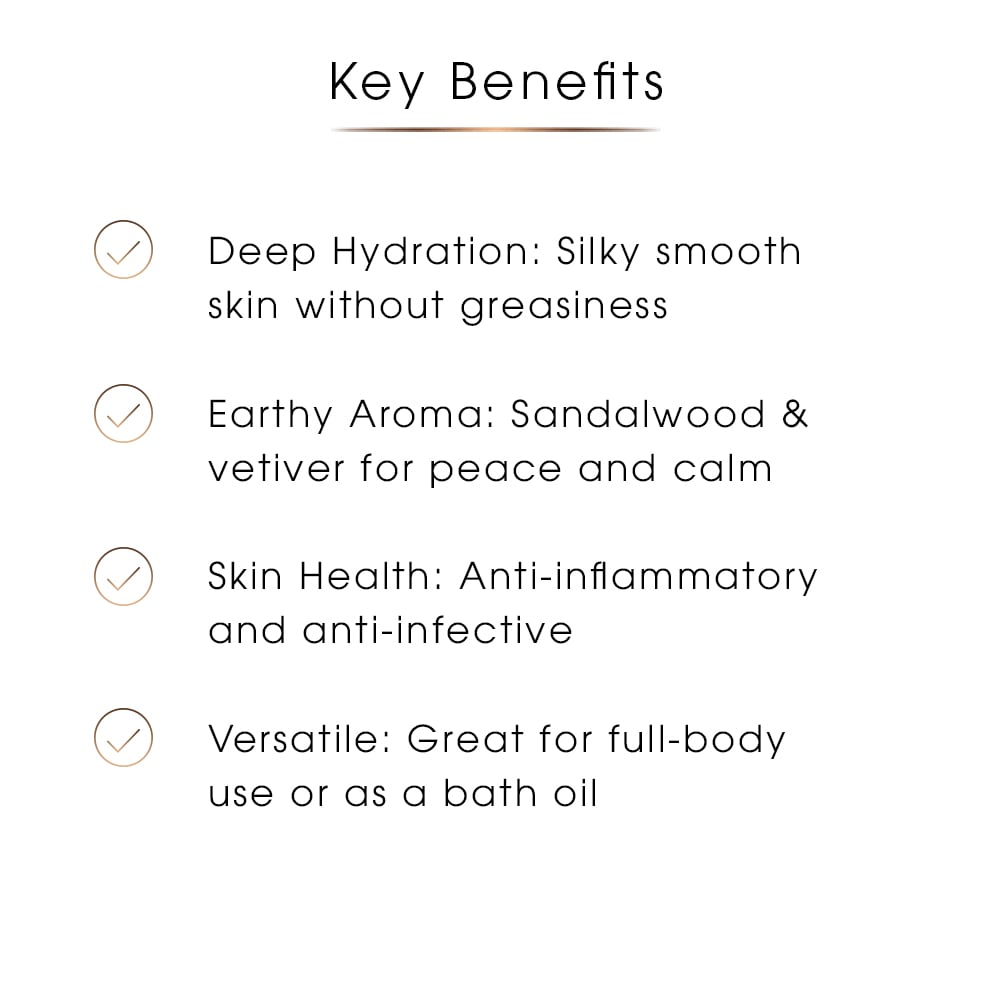 Solitude Body Oil – Sandalwood & Vetiver Moisturiser, 100ml