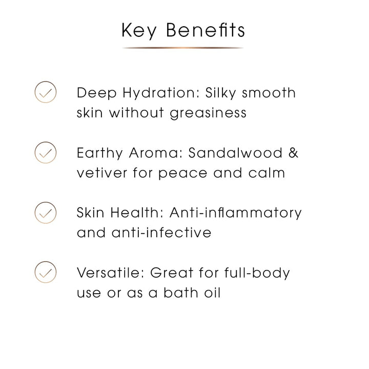 Solitude Body Oil – Sandalwood & Vetiver Moisturiser, 100ml