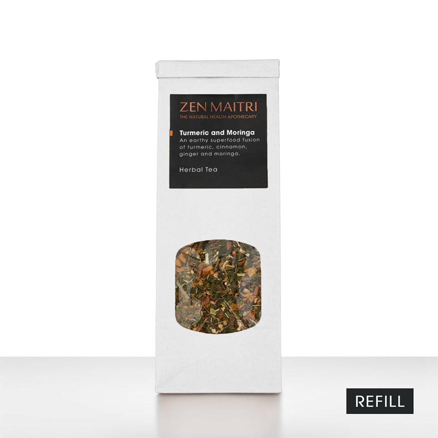 Turmeric and Moringa Tea | Zen Maitri Signature Blend | Loose Leaf Herbal Tea | 30 Servings