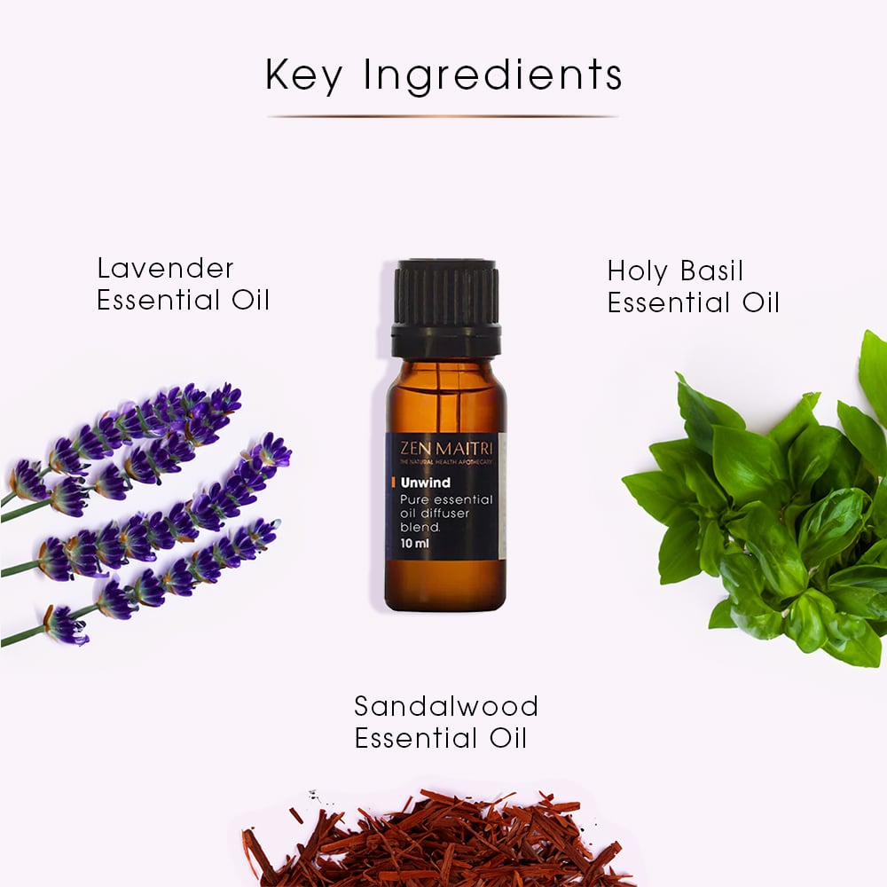 Unwind Essential Oil Blend – Lavender & Sandalwood for Calm, 10ml