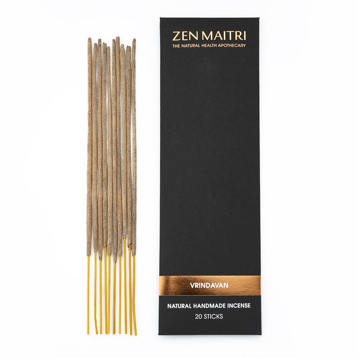 Vrindavan Incense Sticks – Uplifting Floral Aroma, 20 Sticks