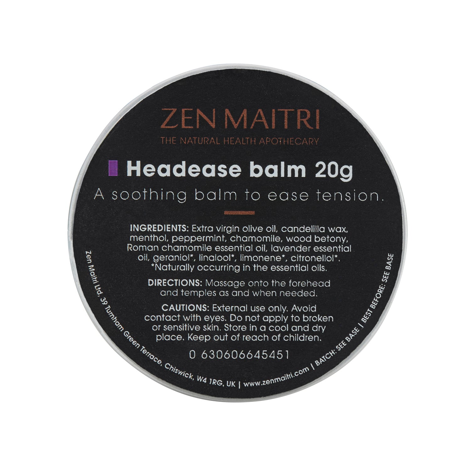 Headease Balm | For Headaches and Migraines (20g)